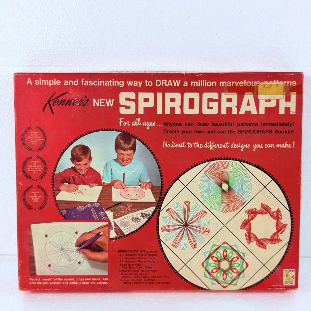 Vintage Kenner's New Spirograph No. 401 Geometric Drawing Game Toy NEAR COMPLETE